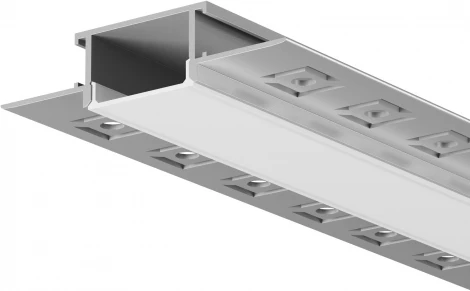 Алюминиевый профиль встраиваемый под гипсокартон скрытого монтажа 61x14 серебро, 3 м, ALM-011-S-3M Maytoni 636009