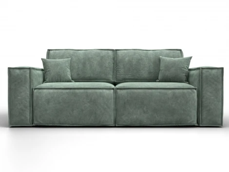 Диван прямой Лига-081 НПБ (ДСП/Пластик/Велюр/Зеленый) Лига Диванов 130114