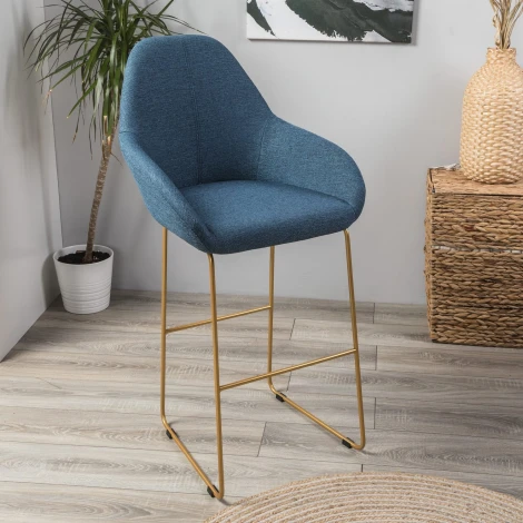 Стул бар Kent БлюАрт/Линк Золото R-Home арт.4101198h_БлюАртЗолот_БАР