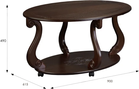 Стол журнальный Овация (М) на колесах темно-коричневый от фабрики Mebelik