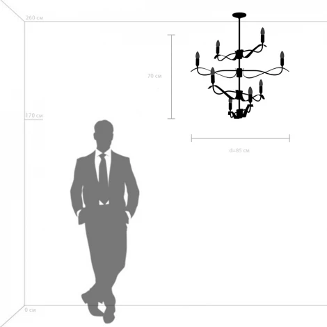 Подвесная люстра ярусная на штанге Ragno 733287 (220V)
