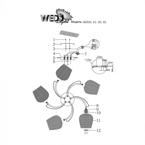 Потолочная люстра Wedo Light Shajena 66593.01.05.05