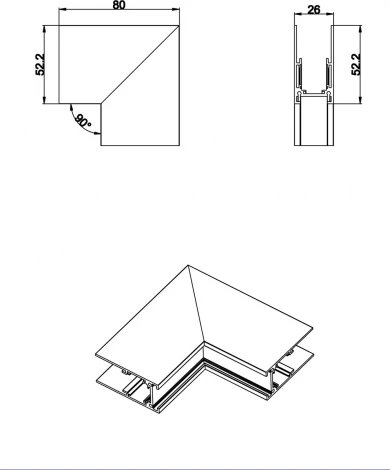 Внешний угол-соединитель для шинопровода Donolux SPACE-Track system Outter corner CW