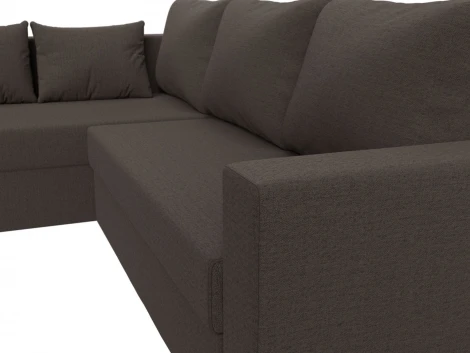 Диван угловой Мансберг левый угол (Коричневый/Рогожка) Лига Диванов арт.121537L