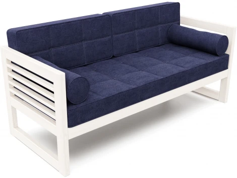 Диван Arsko прямой Сега Б беленый дуб рогожка синяя