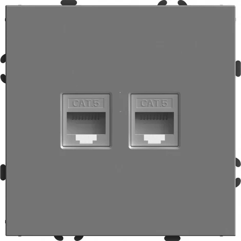 Розетка Ethernet RJ-45 (серый) Stekker Эмили 49952
