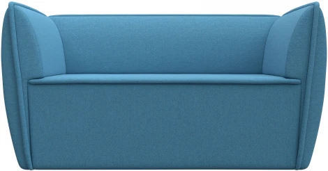 Диван кухонный прямой Бергамо 2-х местный (Голубой/Рогожка) Лига Диванов арт.123744