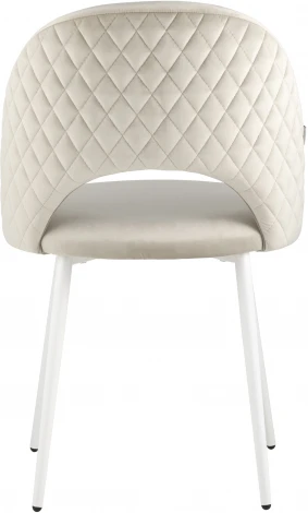 Стул Stool Group Меган NEW велюр с ромбами бежевый белые ножки УТ000035473