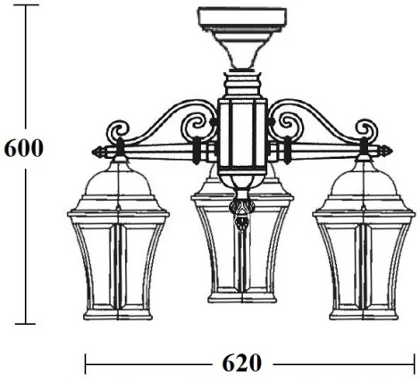 Потолочный светильник уличный Oasis Light ASTORIA 1 L 91370LA/3 Bl