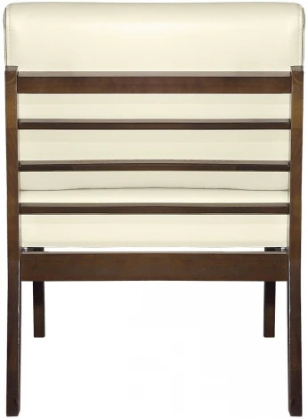 Кресло Массив мягкое экокожа крем, каркас орех от фабрики Mebelik