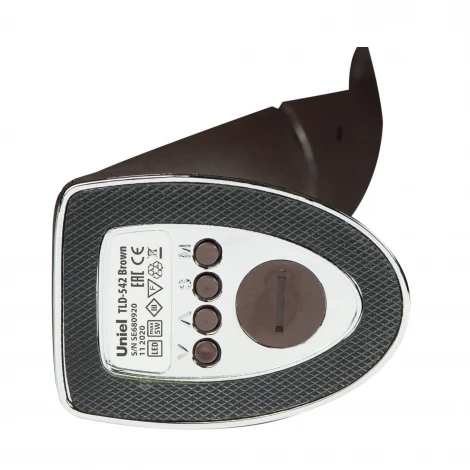 Офисная настольная лампа с термометром Uniel TLD-542 Brown/LED/300Lm/5000K/Dimmer (220V, диммер, сенсорный выключатель)