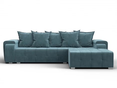 Диван угловой Лига-121 правый угол (ДСП,Брус,Велюр/Бирюзовый) Лига Диванов 137346