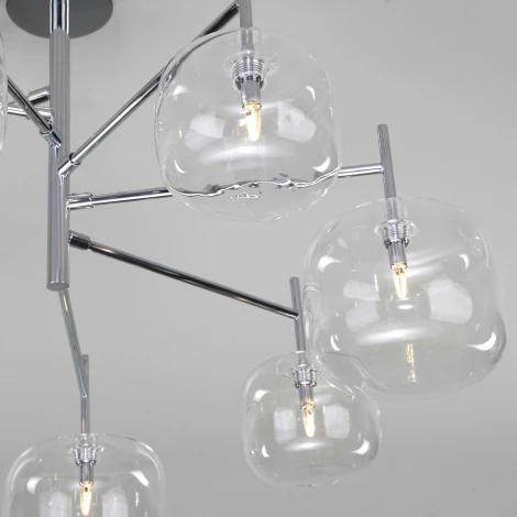 Умная потолочная люстра на штанге Eurosvet Jar 70128/7 хром (220V, шарики)