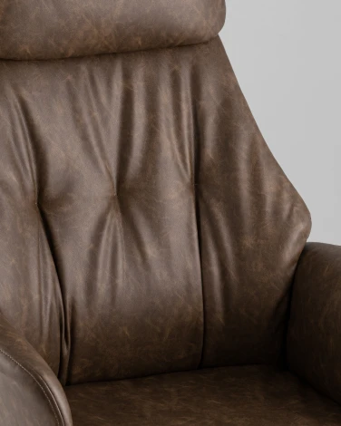 Кресло офисное TopChairs Neoma коричневый экокожа УТ000041776