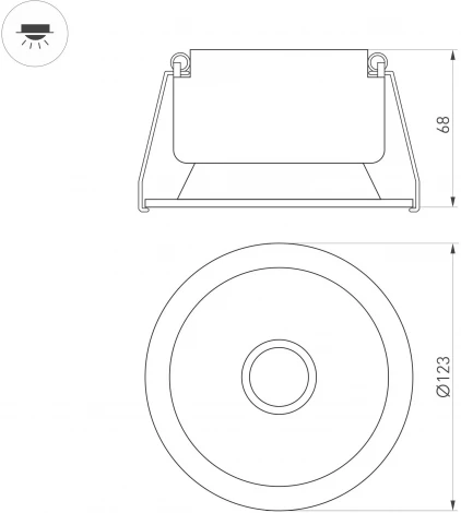 Встраиваемый точечный светильник MS-HARBOR-R123-20W Day4000 (BK, 50 deg, 230V) (Arlight, IP20 Металл) 048279 (LED)