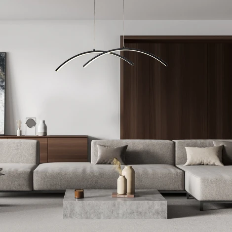 Подвесной светодиодный светильник Escada  Skyline 10212/S LED Black 36Вт, металл/силикон, чёрный