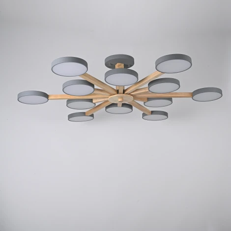 Потолочная люстра Wi-Fi на штанге Turna L12 Grey By ImperiumLoft Turna-B01 (LED, 220V, голосовое управление, умный дом - Алиса)