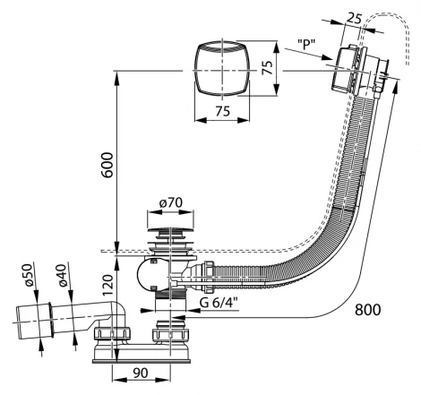 Слив-перелив Ravak X01506 с переливом II