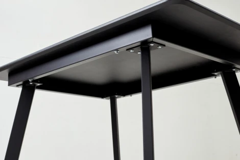 Стол АРУБА 120 нераздвижной МОНБЛАН, стекло/ ЧЕРНЫЙ каркас