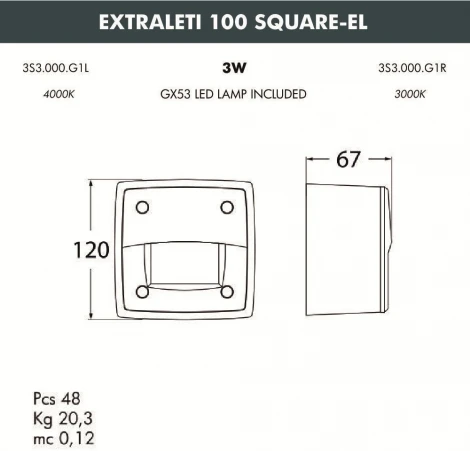 Встраиваемый светильник уличный Fumagalli Leti 3S3.000.000.AYG1L (220V, IP66)