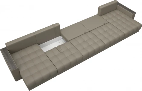 Диван П-образный с декором Лига-049 НПБ Мегалонг Лига Диванов (Экокожа) арт.128534