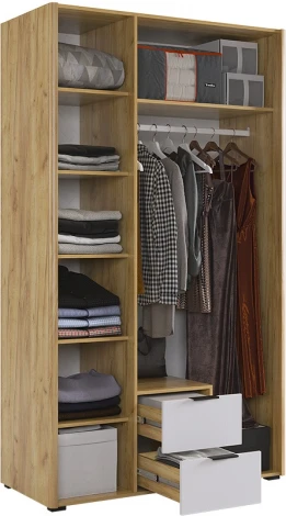 Адам Шкаф трехдверный (зеркало), цвет дуб крафт золотой/белое дерево Mebelson (арт.MSA-05.2563)