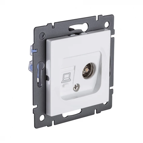 Розетка двойная TV (мама) + RJ45 белый Kollinger REA-012WH для Aspekt, Eleganz, Reflex