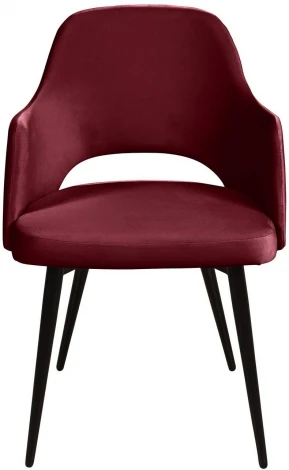 Стул William с подлокотниками, бархат винно-красный 16/ черный конус Top Concept арт.22064