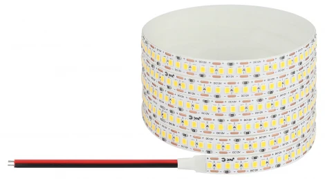 Светодиодная лента 12V 5м белый теплый ЭРА LS2835-19,2-240-12-3000K-IP20-1 year-5m