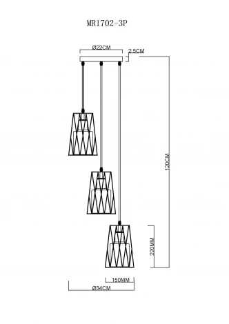 Подвесной светильник MyFar Scrum MR1702-3P (220V)