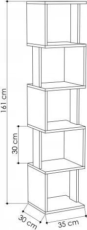 Стеллаж Угловой PIRI BOOKCASE (Дерево) LEVE