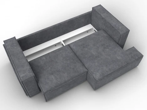 Диван угловой Лига-061 угол правый (ДСП,Брус,Фанера,Велюр/Темно-серый) Лига Диванов 131145