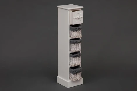 Тумба с 4 корзинами и ящиком Secret De Maison FLORAL 5 ( mod. HX16-002NS ) butter white (слоновая кость) (дерево павловния, мдф)