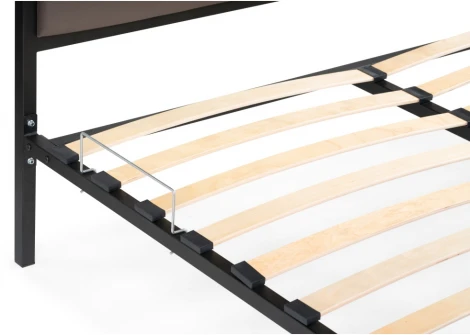 Двуспальная кровать Woodville Эгерт 160х200 черный / dark brown 552924