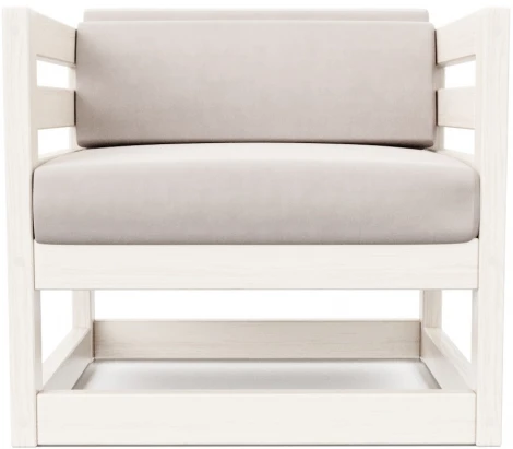 Кресло Arsko Магнус беленый дуб велюр светло-серый