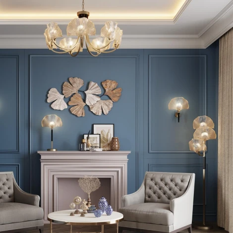 Интерьерная настольная лампа Odeon Light Ventaglio 4870/1T (220V, выключатель, листья)