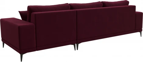Диван угловой Льюес правый (Бордовый/Микровельвет) Лига Диванов арт.122408