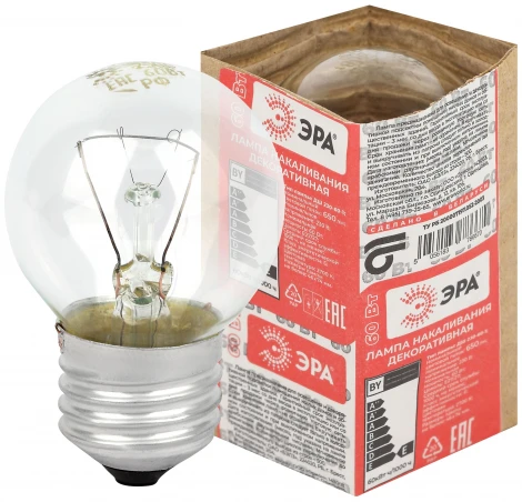 Лампочка накаливания E14 40 Вт ЭРА P45 ДШ230-60-1