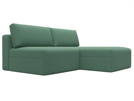 Диван угловой модульный Лига-060 НПБ угол универсальный (ЛДСП,Брус,Фанера/Пластик/Рогожка/Зеленый) Лига Диванов 129717
