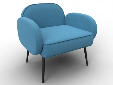 Кресло Лига-086 (Фанера/Металл/Рогожка/Голубой) Лига Диванов 132430