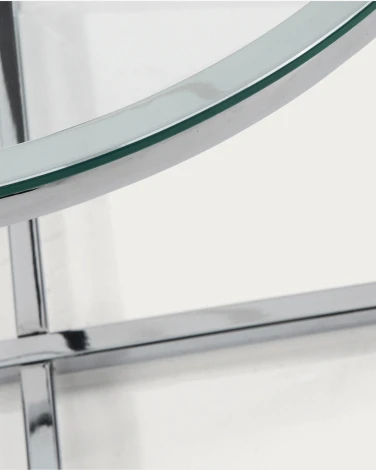 Журнальный стол La Forma (ex Julia Grup) Divid (Серебряный,Хром,Прозрачный/ Металл,Сталь,Стекло)
