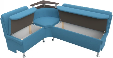 Диван кухонный угловой Сидней левый угол (Голубой/Рогожка) Лига Диванов арт.125904L