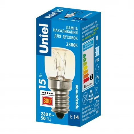 Лампочка накаливания цилиндр прозрачная E14 15W Uniel IL-F22-CL-15/E14