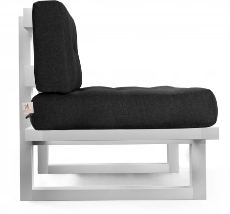 Кушетка Arsko Торн-М белая эмаль черная рогожка