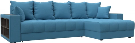 Диван угловой с декором и полкой Лига-050 НПБ Лига Диванов (Рогожка) арт.128589