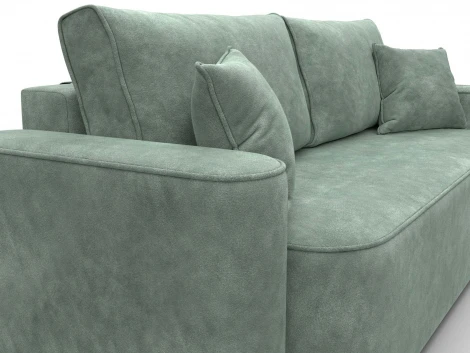 Диван прямой Лига-118 НПБ (ДСП,ЛДСП,Брус,Фанера,Велюр/Зеленый) Лига Диванов 137069