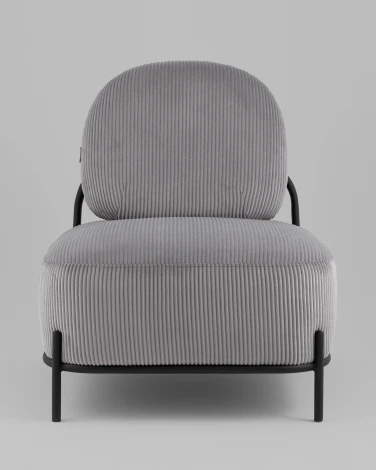 Кресло Стоун велюр рельефный светло-серый Stool Group арт.УТ000039989