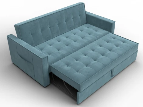 Диван прямой Лига-104 (160) (ЛДСП,Брус,Фанера,Велюр/Бирюзовый) Лига Диванов 134885