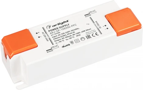 Блок питания ARJ-SP-108350-PFC (40W, 80-108V, 350mA) (IP20 Пластик) 033286 Arlight
