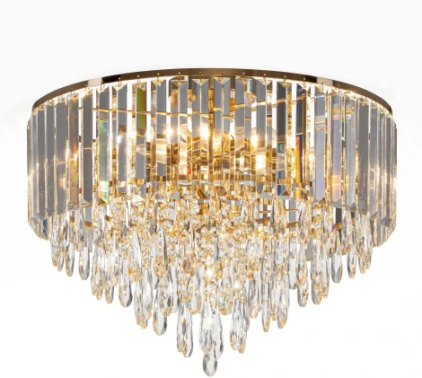 Потолочная люстра каскадная хрустальная Citilux Leonna CL320182